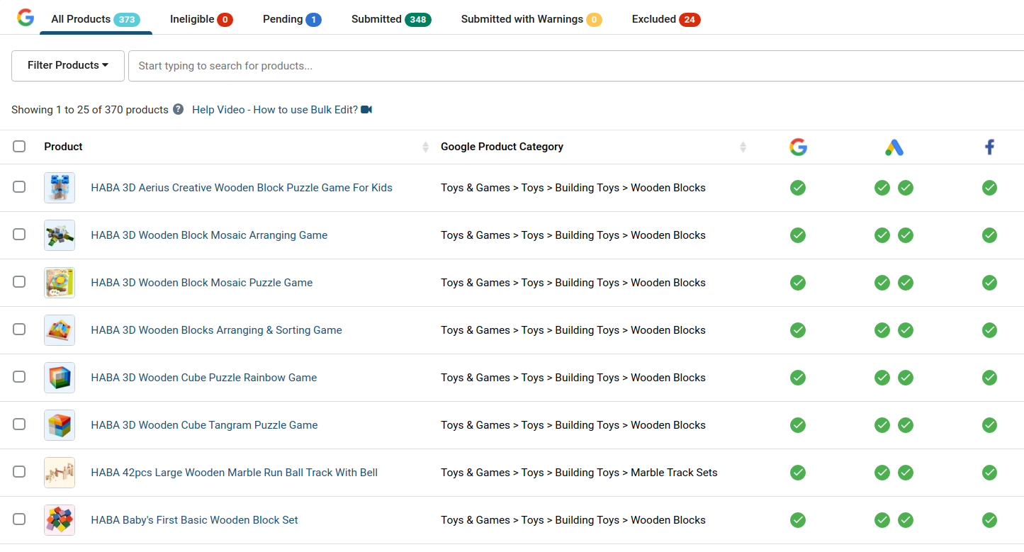 Merchant centre feed management in Shopify with Simprosys Google Shopping Feed